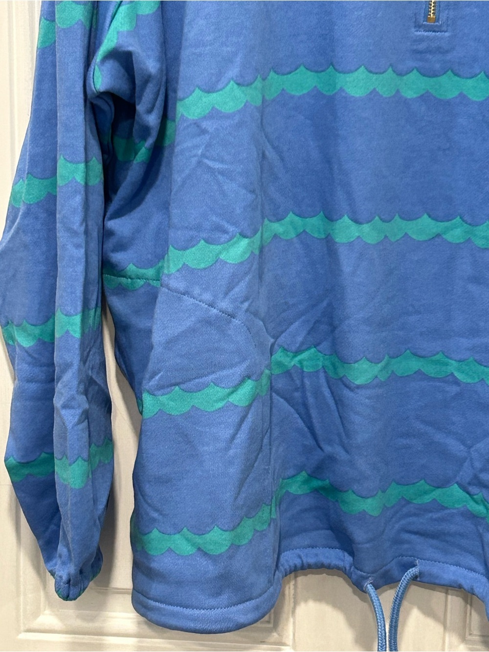 Belle by Kim Gravel "Makin Waves" Scallop Stripe Half Zip Top Plus Sz 1X NWOT - Picture 3 of 11